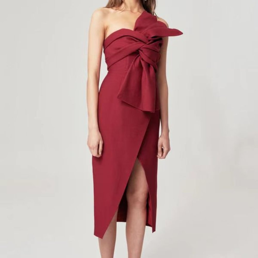 C/meo Collective EACH OTHER MIDI DRESS BERRY
